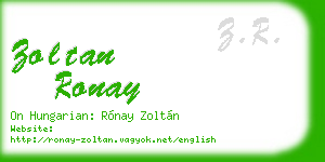 zoltan ronay business card